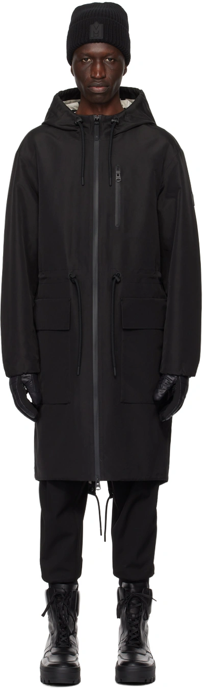 Mackage Black Broden Coat In Black-trench