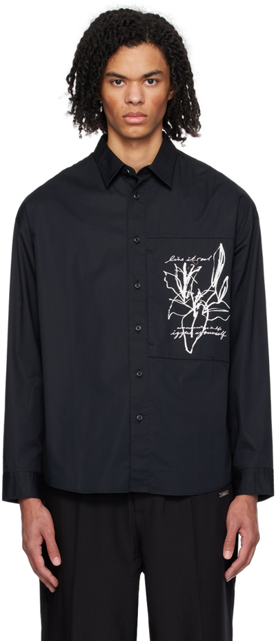 Izzue Black Printed Shirt In Bkx