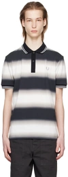 FRED PERRY BLACK & WHITE STRIPED POLO