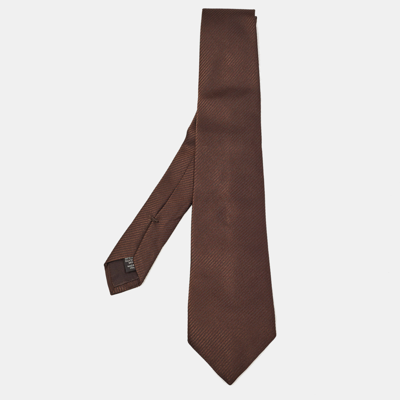 Pre-owned Ermenegildo Zegna Brown Striped Silk Tie