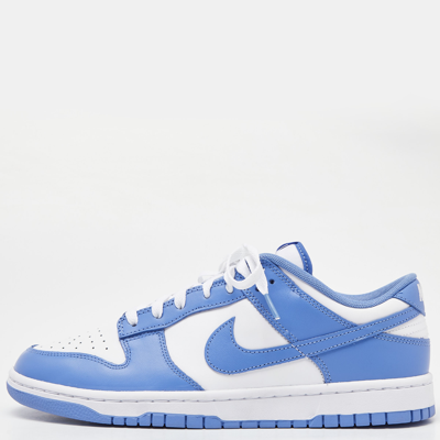 Pre-owned Nike Blue/white Leather Dunk Low Cools Down "polar Blue" Sneakers Size 45