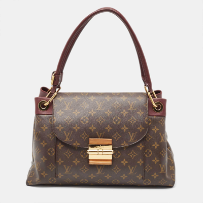 Pre-owned Louis Vuitton Aurore Monogram Canvas Olympe Bag In Burgundy