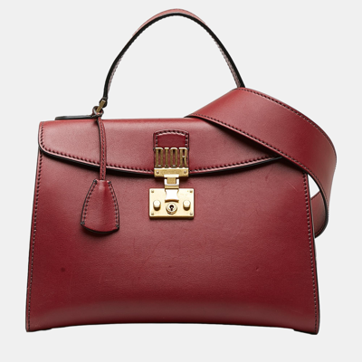 Pre-owned Dior Addict Top Handle Bag In Red