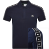 LACOSTE LACOSTE TAPED LOGO POLO T SHIRT NAVY