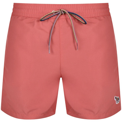 Paul Smith Ps By  Zebra Swim Shorts Red In Pink