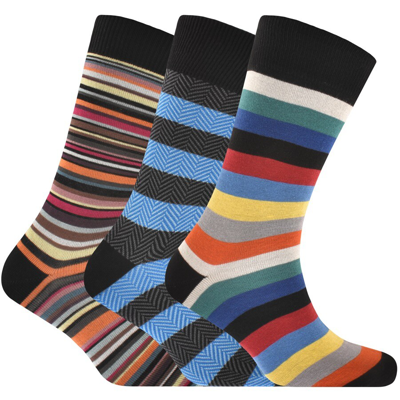 Paul Smith Gift Set 3 Pack Stripe Socks In Multi