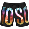 Moschino Logo Swim Shorts Black In Black