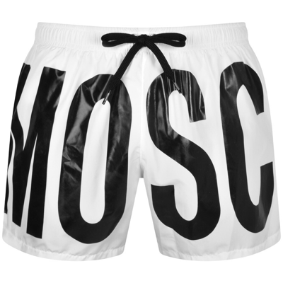 MOSCHINO MOSCHINO LOGO SWIM SHORTS WHITE