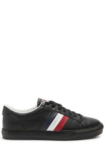Moncler New Monaco Leather Sneakers In Black