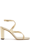 Jimmy Choo Azie 85 Square Toe High-heeled Sandals In Gold
