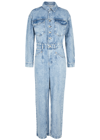 FREE PEOPLE TOUCH THE SKY STRAIGHT-LEG DENIM JUMPSUIT