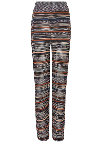 Missoni Stripe Fine-knit Trousers In Multicoloured
