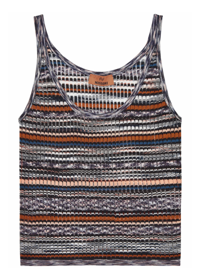 Missoni Striped Fine-knit Tank In Multicoloured