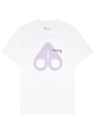 Moose Knuckles Maurice Logo-print T-shirt In Off White