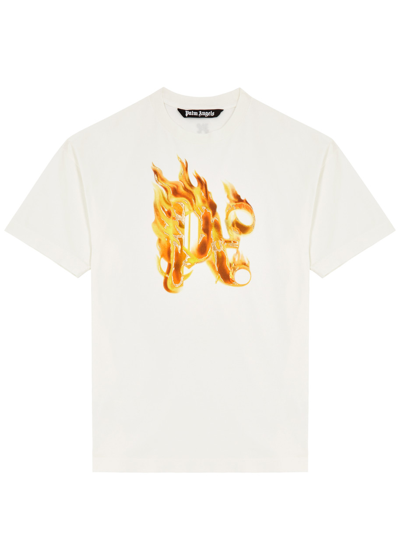 Palm Angels Burning Monogram T In White