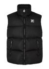 Palm Angels Ski Quilted Nylon Down Vest In Black And White