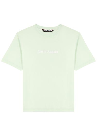 Palm Angels Logo-print Cotton T-shirt In Mint