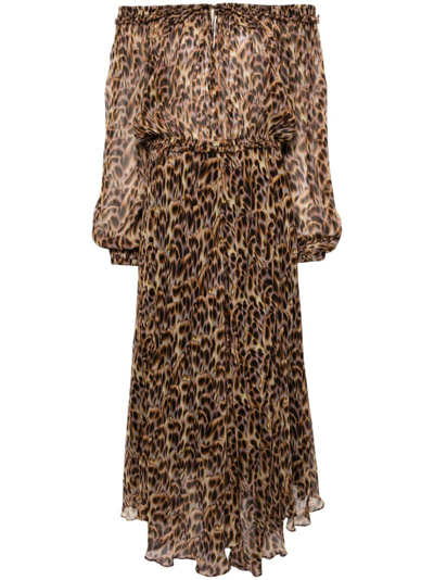 Marant Etoile Volga Graphic-print Maxi Dress In Beige