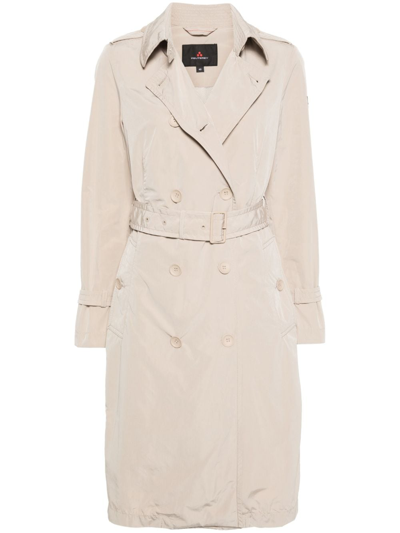 Peuterey Saltum Double-breasted Trench Coat In Beis