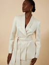 BCBGMAXAZRIA HARRISON SATIN BLAZER