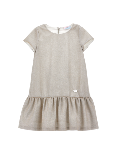 Chiara Ferragni Kids'   Special Occasion Lurex Dress In Light Gold