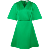FEMPONIQ PLEATED SHOULDER KIMONO SLEEVE SATIN DUCHESS DRESS (JELLYBEAN GREEN)