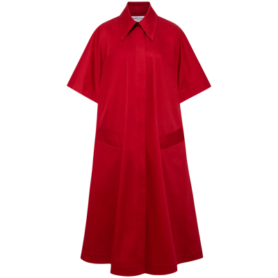 Femponiq Oversized Cape Cotton Dress (berry Red)