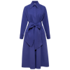 Femponiq Women's Cotton Belted Gathered Maxi Shirt Dress / Vivid Blue