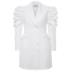 FEMPONIQ DRAPED SLEEVED TAILORED BLAZER DRESS (WHITE)