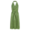 Femponiq Women's Halter Neck Midi Tuxedo Dress - Avocado  Green