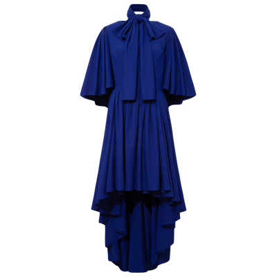 Femponiq Bow Tie Neck Cape Sleeve Maxi Dress