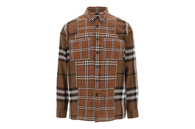 Pre-owned Burberry Check Woven Shirt Brown