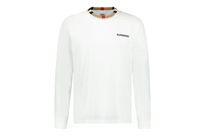 Pre-owned Burberry Long Sleeve Icon T-shirt White