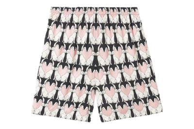 Pre-owned Burberry Rabbit-print Shorts Black Pink