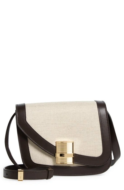 FERRAGAMO FIAMMA CANVAS & LEATHER CROSSBODY BAG