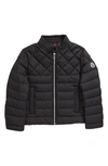 Moncler Kids' Clean The Quilted Down Biker Jacket In Black