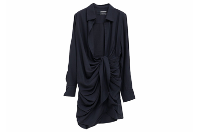 Pre-owned Jacquemus La Robe Bahia Dress 390 Dark Navy