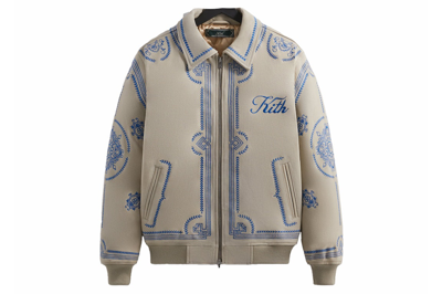 Pre-owned Kith Lamont Suede Coaches Jacket Sandrift