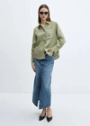 Mango Women's Linen 100% Shirt In Green