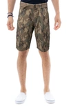 X-ray Men's Belted Twill Tape Detail Cargo Short In Desert Camo