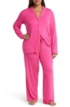 Nordstrom Moonlight Eco Knit Pajamas In Pink Yarrow