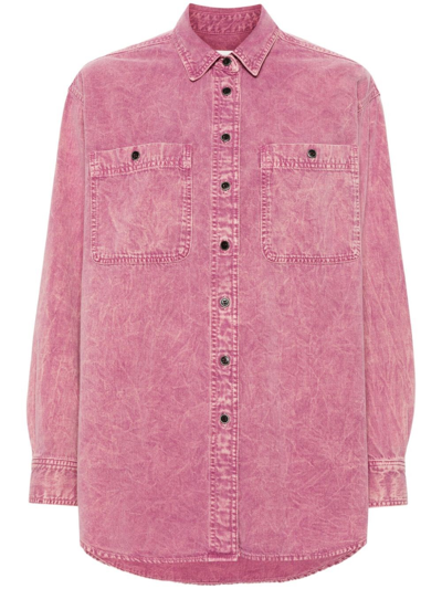 Isabel Marant Étoile Verane Cotton Shirt In Pink & Purple