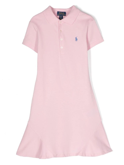 Polo Ralph Lauren Kids' Logo-embroidered Polo Dress In Pink & Purple