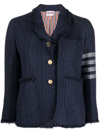 THOM BROWNE TWEED FRAY 4-BAR CROPPED JACKET