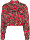 Vivienne Westwood Marlene Logo-print Denim Jacket In Red