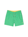 Polo Ralph Lauren Teen Boys Green Pony Swim Shorts In Green