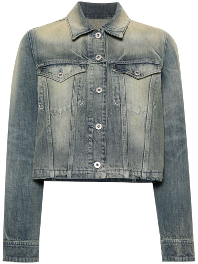Kenzo Denim Jacket With Embroidery In Blue