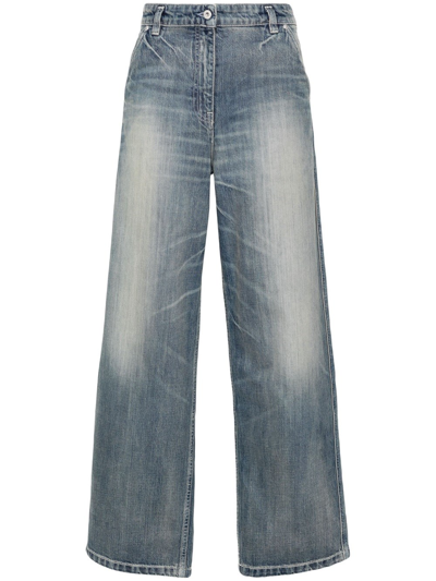Kenzo Low-rise Wide-leg Jeans In Blue