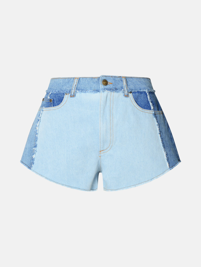 Chiara Ferragni Shorts Jeans Patchwork In Blue