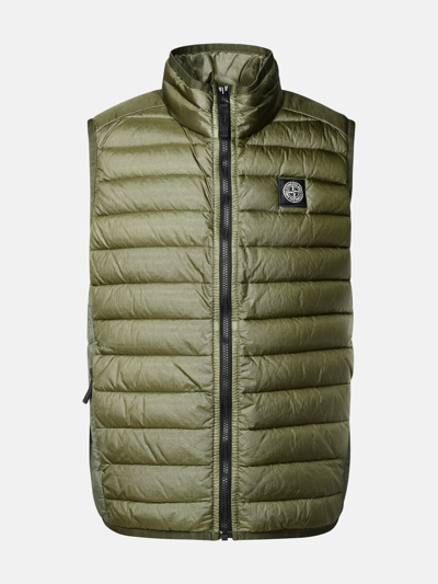 Stone Island Junior Quilted Padded Gilet In Green